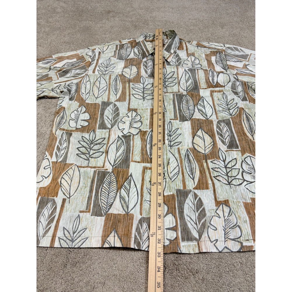 Tori Richard Honolulu Mens XL Short Sleeve Button Down Shirt Tropical Leaf Print - Picture 6 of 8